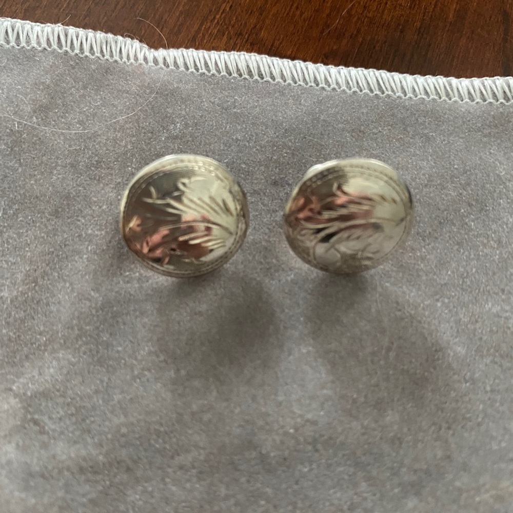 Sterling silver etched earrings